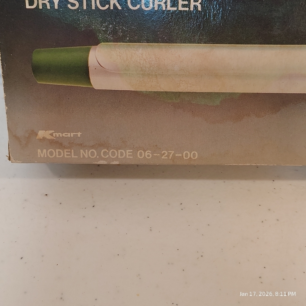 1970's Vtg Spee-d-Curl Dry Stick Curling Iron Barrel NEW Kmart MODEL NO.06-27-00 - Picture 2 of 7